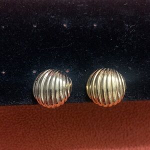 Comfort Clip Gold Dome Earrings